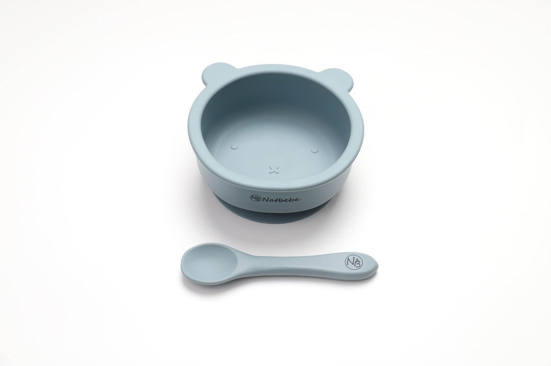 Suction Silicone Bear Bowl Set Blue