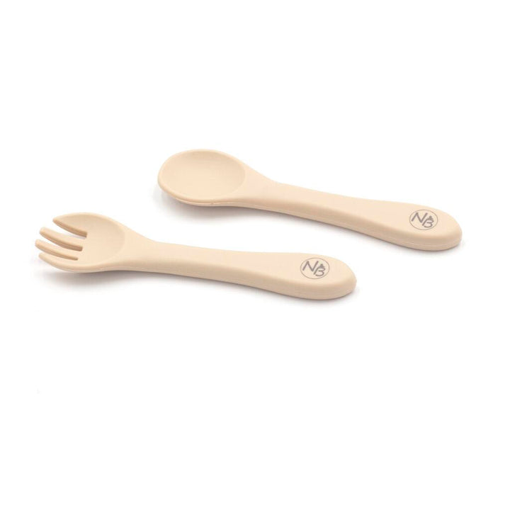 Silicone Fork & Spoon Set Start4life Cream