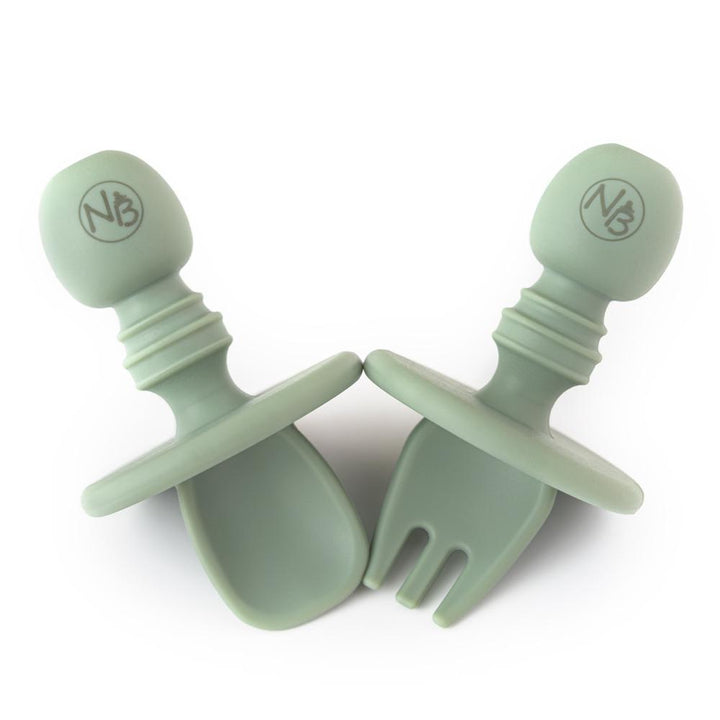 Easy Hold Silicone Training Cutlery Set Sage