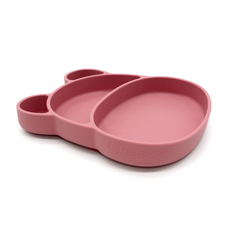 Hippo Suction Divider Plate Soft Rose