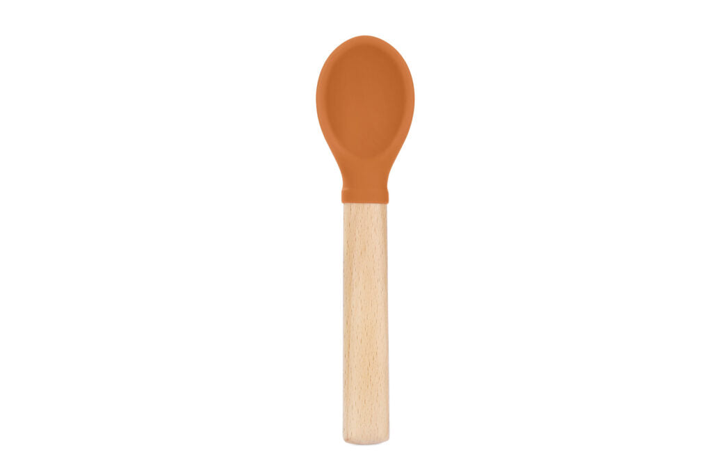 Wooden Handle Fork and Spoon Set Brown