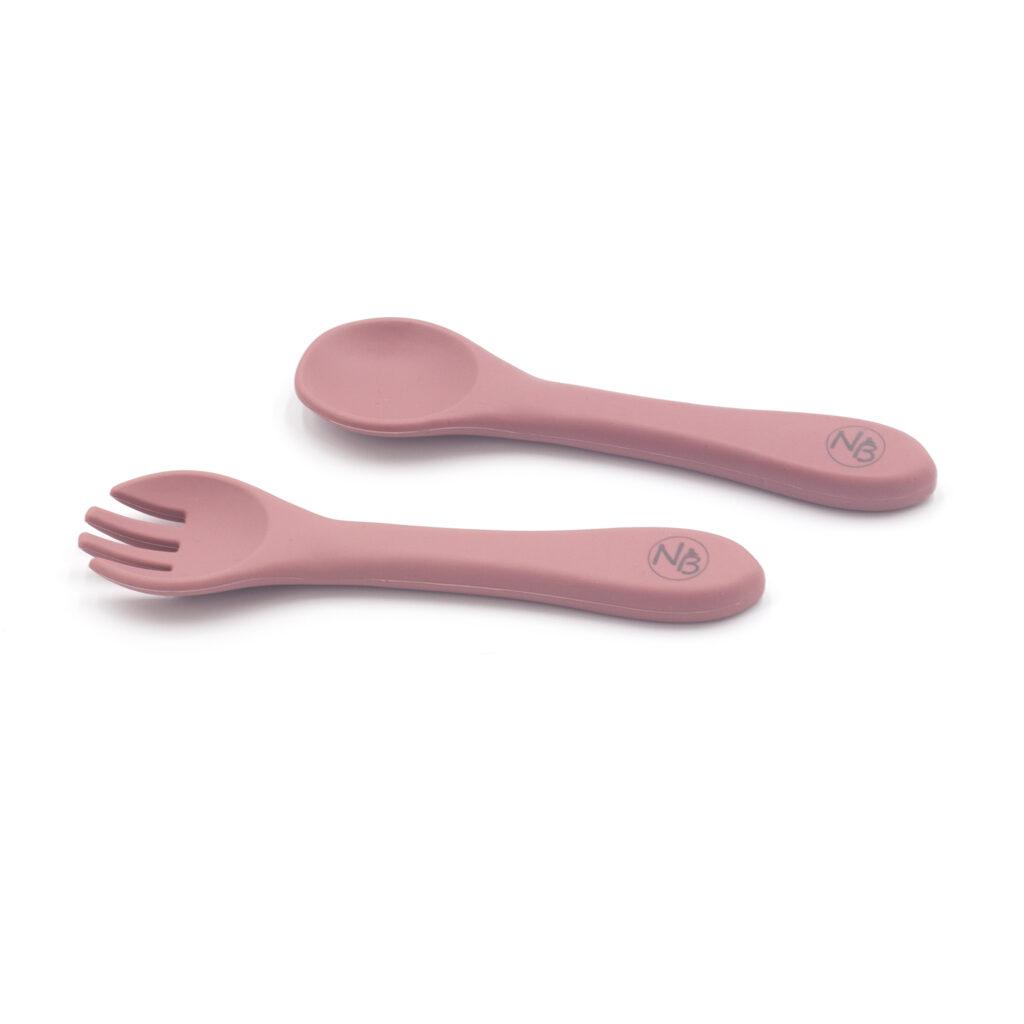 Silicone Fork & Spoon Set Start4life Rose